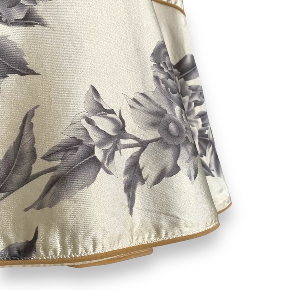 Zimmerman Skirt Mini Rose Floral Cream Grey Size 1 UK 10 Silk Cotton A Line - Picture 3 of 16
